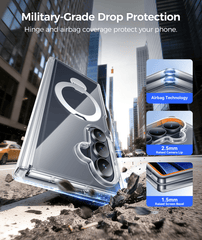 Samsung Galaxy Z Fold 8 Ultra/Z Fold 7 Case: 360° Spin Magnetic Stand, MagSafe, Screen Protector, Translucent Matte Military Grade Shockproof Full Hinge Protection