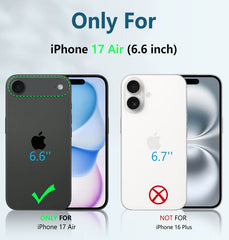 FNTCASE For iPhone 17 Air 6.6 inch Phone Case: Military Grade Shockproof with Built-in Screen Protector and Kickstand