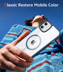 FNTCASE for iPhone 12 Case: Clear Anti Yellowing Magnetic Military Grade Drop Protection Cell Phone Cover - Rugged Shockproof Protective Bumper Transparent