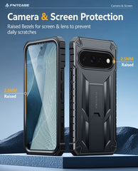 Google Pixel 11/ 11 Pro Case with Kickstand and Belt Clip, Built-in Screen Protector, 2 Front Frames, 20FT Military Drop Protection, Shockproof TPU Rugge