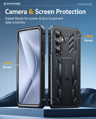 Samsung Galaxy S26 Plus Case with Built-in Screen Protector and Kickstand – Military Rugged, 2 Front Frames, Drop Proof Protective Cover