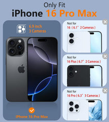 FNTCASE iPhone 16 Pro Max 用 マグネット式ケース: ベルトクリップホルスター付き 2層保護電話カバー | ミリタリーグレードの落下防止保護 耐久性のある滑り止めテクスチャバック