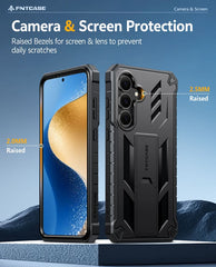 FNTCASE For Samsung Galaxy S25 FE Phone Case: Military Grade Shockproof with Built-in Screen Protector and Kickstand