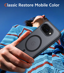 Google Pixel 10A Phone Case: Magnetic Translucent Matte Shockproof Slim Phone Cover - Military Grade Drop Proof Hard Back Anti-Fingerprint Protective Case