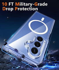 Samsung Z Fold 8 Ultra/Z Fold 7 Magnetic Case: Clear Military Grade Drop Protection Anti Yellowing Cell Phone Cover