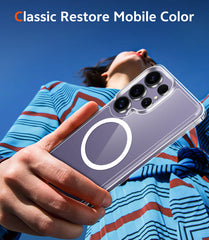 Samsung S24 Ultra Clear Phone Case: Magnetic Charging Shockproof Magsafe Support