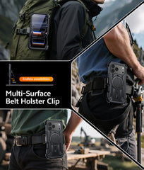iPhone 18 Pro Case with Ring Holder Magnetic Kickstand Military Grade Shockproof Protective Rugged Cell Phone Cover with Belt Clip Holster