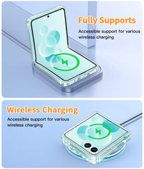 FNTCASE For Samsung Z Flip 7 6.9 inch Clear Case: Magnetic Charging Shockproof Magsafe Support