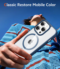 FNTCASE for iPhone 14 Pro Case: Clear Anti Yellowing Magnetic Military Grade Drop Protection Cell Phone Cover - Rugged Shockproof Protective Bumper Transparent