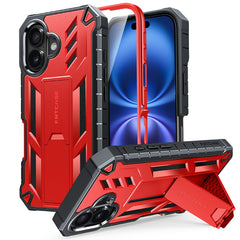FNTCASE iPhone 16 Plus 6.7インチ 2024用電話ケース: ミリタリーグレードの耐衝撃性、スクリーンプロテクターとキックスタンド内蔵