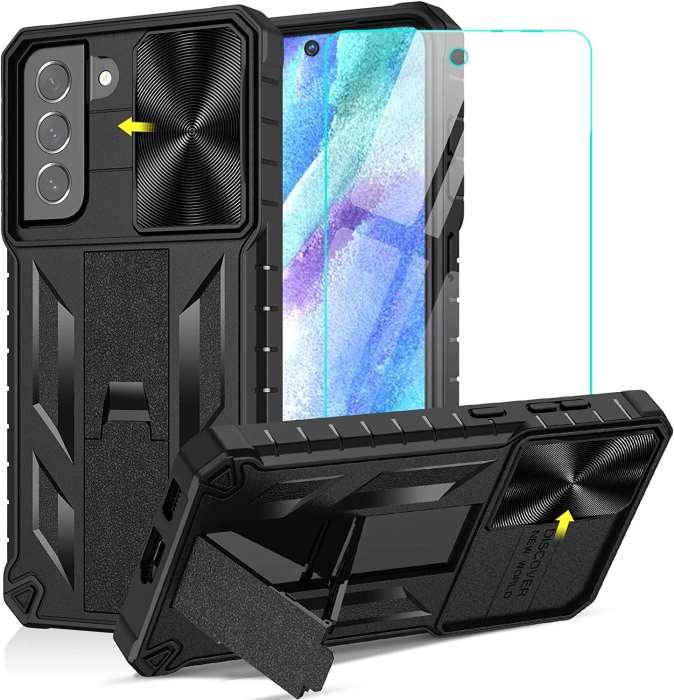 Galaxy S21 FE 5G Military Grade Matte Textured Rugged TPU Cover with Kickstand - FNTCASE OFFICIAL