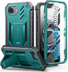 FNTCASE iPhone SE 4/ SE 2025/ 16E用電話ケース：ミリタリーグレードの耐衝撃性、スクリーンプロテクターとキックスタンド内蔵