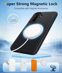 Samsung Galaxy A17 A16 Case: Magnetic Military Grade Drop Protection Anti-Slip Anti-Fingerprint Dual Layer Shockproof Phone Cover