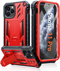 iPhone 11 Pro Phone Cover with Built-in Kickstand Red