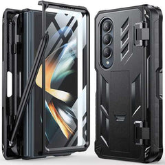Galaxy Z Fold4 Hinge Shockproof Cover with S Pen Holder and stand