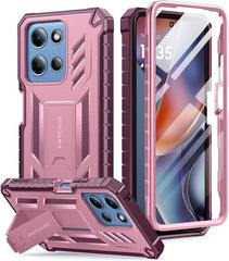 FNTCASE For Moto G 5G 2025 6.7 Inch Phone Case: Military Grade Shockproof with Built-in Screen Protector and Kickstand