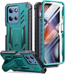FNTCASE For Moto G 5G 2025 6.7 Inch Phone Case: Military Grade Shockproof with Built-in Screen Protector and Kickstand