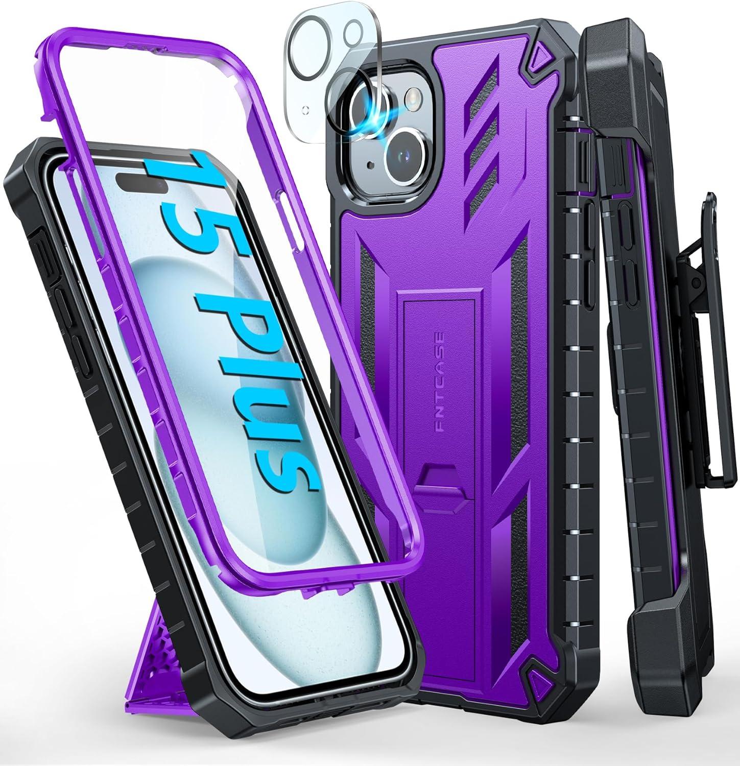 iPhone 15 Plus Phone Cover with Belt Clip FNTCASE