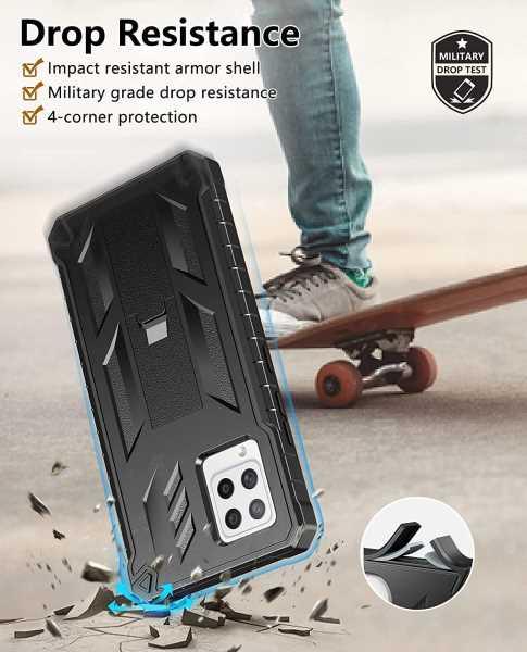 Galaxy A42 5G Military Grade TPU Soft & Hard Armor Rugged Cover with Kickstand - FNTCASE OFFICIAL