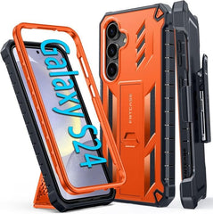 Galaxy S24 6.2 inches Case: Rugged Protective Phone Case with Belt Clip Holster and Kickstand