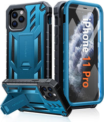 iPhone 11 Pro Phone Cover with Built-in Kickstand Blue
