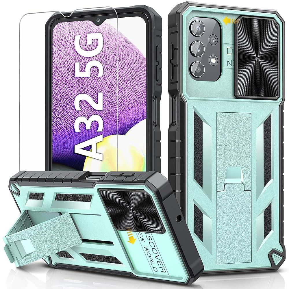 Galaxy A32 5G Military Grade Rugged TPU Bumper Grip Cover with Kickstand - FNTCASE OFFICIAL