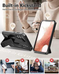 Galaxy S23 Plus Military Textured Rugged Cover with Kickstand & Screen Protector - FNTCASE OFFICIAL