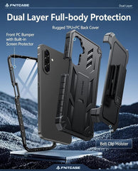 Samsung Galaxy A17 Phone Case: Rugged Protective Phone Case with Belt Clip Holster and Kickstand