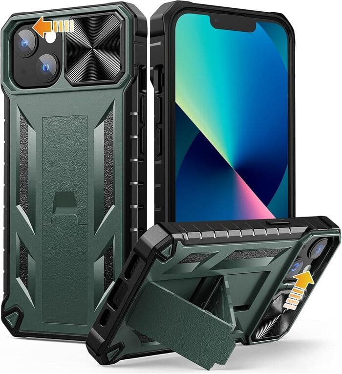FNTCASE iPhone 15 Phone Cover with Slidable Camera Lens Cover and Built-in Kickstand FNTCASE OFFICIAL FNTCASE iPhone 15 Phone Cover with Slidable Camera Lens Cover and Built-in Kickstand FNTCASE OFFICIAL