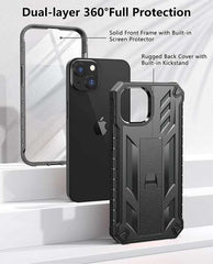 iPhone 12/13 Mini Military Rugged Cover with Built-in Screen Protector and Kickstand - FNTCASE OFFICIAL