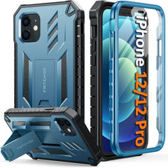iPhone 12/12 Pro Phone Cover with Kickstand Blue FNTCASE