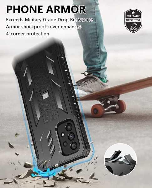 Galaxy A53 5G Military Dual Layer Matte Textured Rugged Cover with Kickstand - FNTCASE OFFICIAL