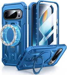 FNTCASE Google Pixel 10/ 10 Pro/ 9/ 9 Pro ケース リングホルダー付き マグネット式キックスタンド ミリタリーグレード 耐衝撃 保護 頑丈 携帯電話カバー