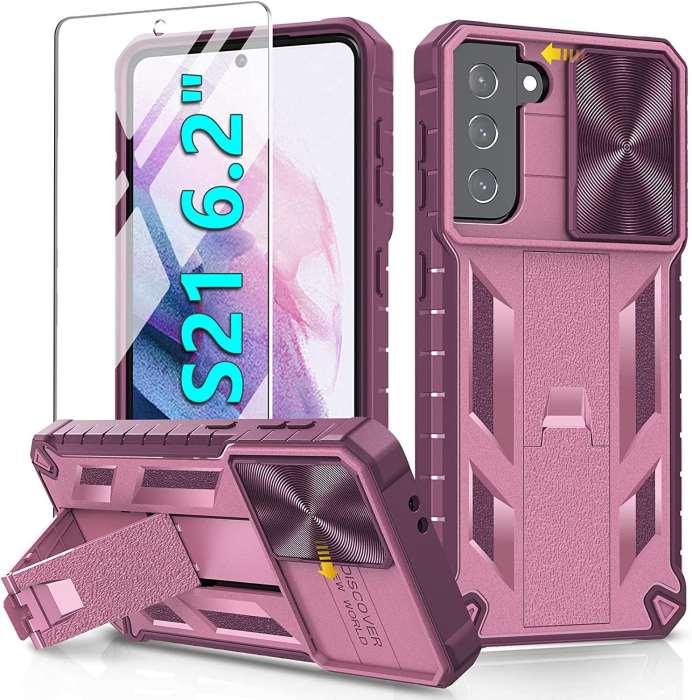 Galaxy S21 5G 6.2inch Heavy Duty Protection Cover with Kickstand - FNTCASE OFFICIAL