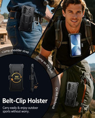 Samsung Galaxy A17 Phone Case: Rugged Protective Phone Case with Belt Clip Holster and Kickstand