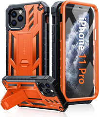 iPhone 11 Pro Phone Cover with Built-in Kickstand Orange