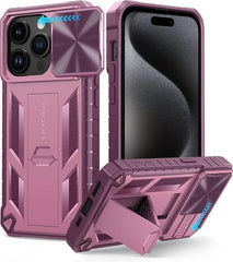 iPhone 13 /14 Pro Max Case: Rugged Military Grade Drop Proof Protection Phone Cover with Slidable Camera Lens Cover and Kickstand