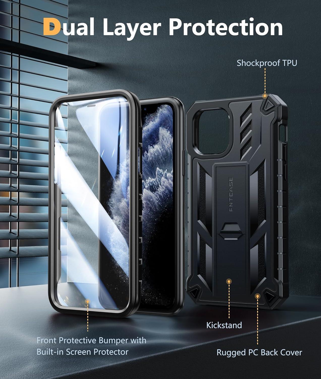 iPhone 11 Pro Phone Cover with Built-in Kickstand FNTCASE