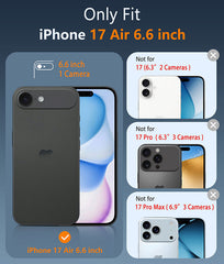 FNTCASE For iPhone 17 Air 6.6 inch Clear Case: Magnetic Charging Shockproof Magsafe Support