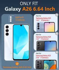 FNTCASE for Samsung Galaxy A26 6.64 inch Clear Case: Wireless Charging Anti Yellowing Shockproof Phone Case