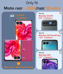 FNTCASE Motorola Razr Plus 2024/ Moto Razr 50 Ultra 用電話ケース: クリア スリム 黄ばみ防止 耐衝撃 保護