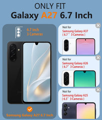 Samsung Galaxy A27 Shock Protection Cell Phone Case Sturdy Cover with Non-Slip Texture