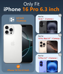 FNTCASE for iPhone 16 Pro Phone Case: Magnetic Translucent Shockproof Slim Phone Cover - Military Grade Drop Proof Hard Back Anti-Fingerprint Protective Case