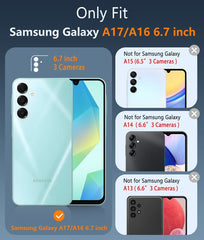 Samsung Galaxy A17 A16 Clear Phone Case: Wireless Charging Anti Yellowing Shockproof