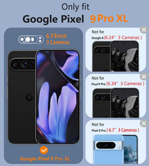 Google Pixel 9 Pro XL 二層耐衝撃保護電話カバー、滑り止めテクスチャバックセルケース付き