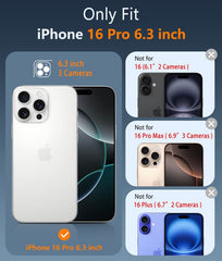 FNTCASE for iPhone 16 Pro Case: Support Camera Control Capture Magnetic Matte Translucent Phone Case - Military Grade Drop-Proof Shockproof Slim Rugged Protective Cover (Camera Control)