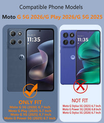 Motorola Moto G 5G 2026/G 5G 2025/G Play 2026 Case: Magnetic Military Grade Drop Protection Anti-Slip Anti-Fingerprint Dual Layer Shockproof Phone Cover