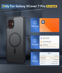 Samsung Galaxy XCover 7 Pro Phone Case: Magnetic Charging Shockproof Magsafe Support - Frosted Oil Spray Touch