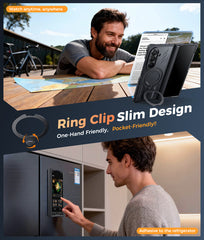 Samsung Galaxy Z Fold 7 Magnetic Rugged Case Featuring Ring Kickstand Military Grade Protection