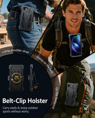 iPhone 17E 2026 Phone Case: Rugged Protective Phone Case with Belt Clip Holster and Kickstand